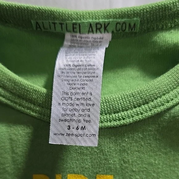 ALittleLark Green Bicycle Print Onesie Baby Size 3-6M - Picture 4 of 8